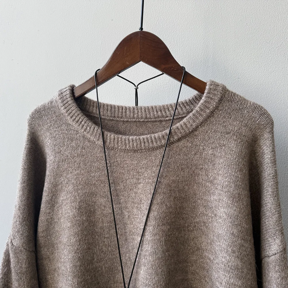 Suéter suelto suave para mujer Otoño Invierno Casual pantalones largos de punto conjunto de dos piezas