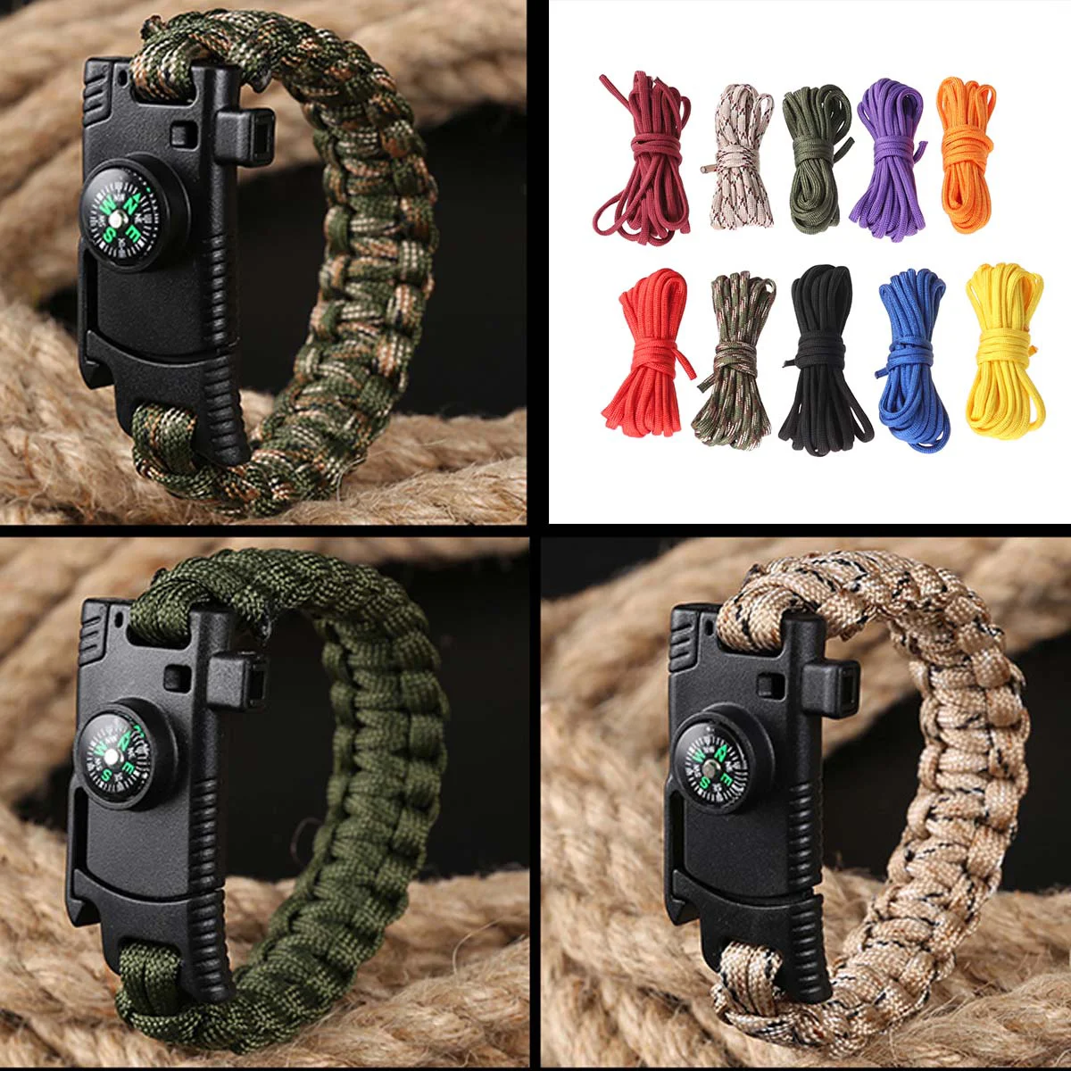 

10pcs 3 Meters Length Climbing Rope Emergency Survival Rope Set string cord