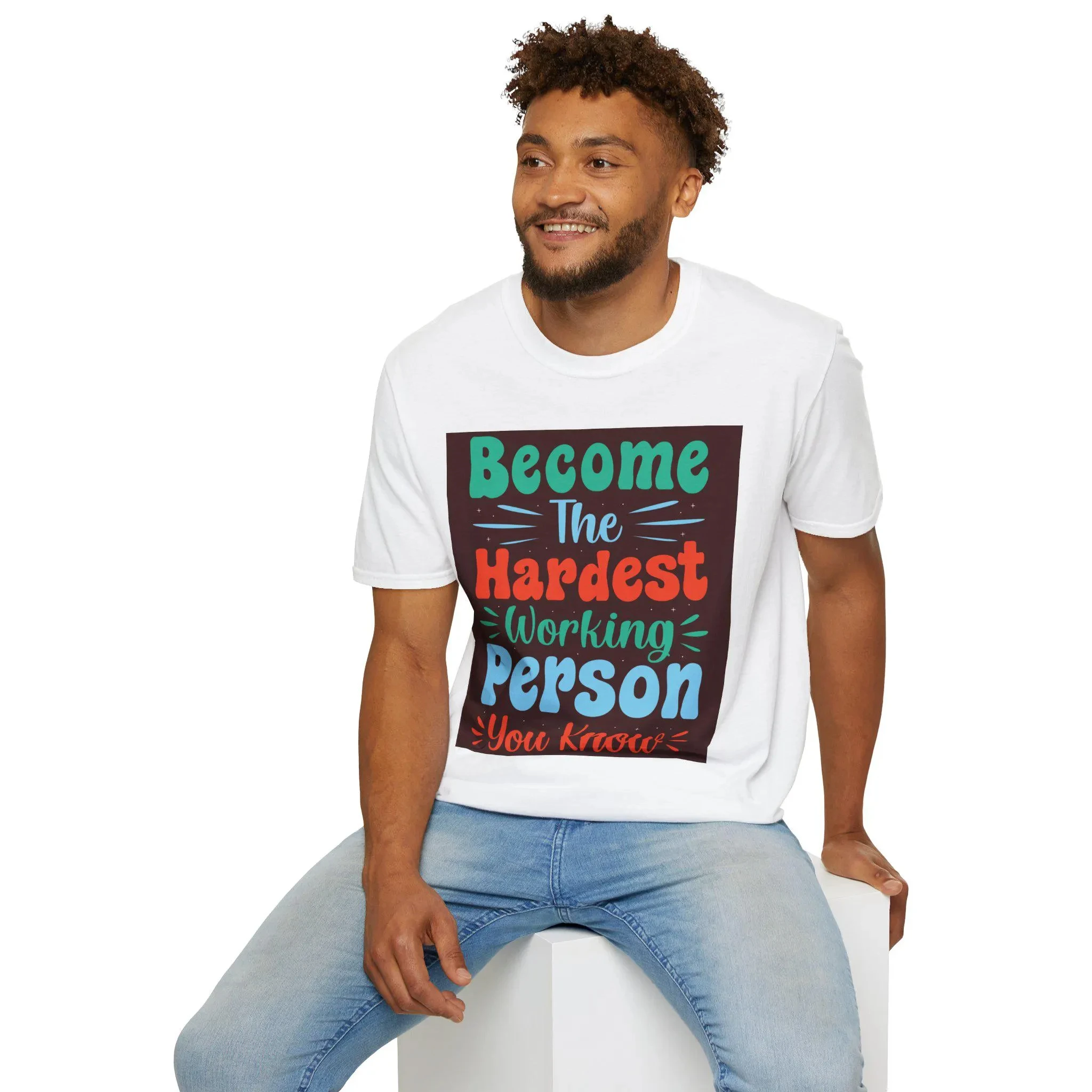 Bold Hand-Lettered Motivational Typography T-Shirt | Colorful Pep Talk Chest Print   High-Quality  Casual and Comfortable