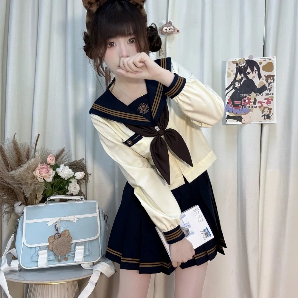 Japan Style Schoolgirl Sailor Seifuku Suits JK Basic Japanese School Uniform Korean Cosplay Costumes Women Cute Pleated Skirt