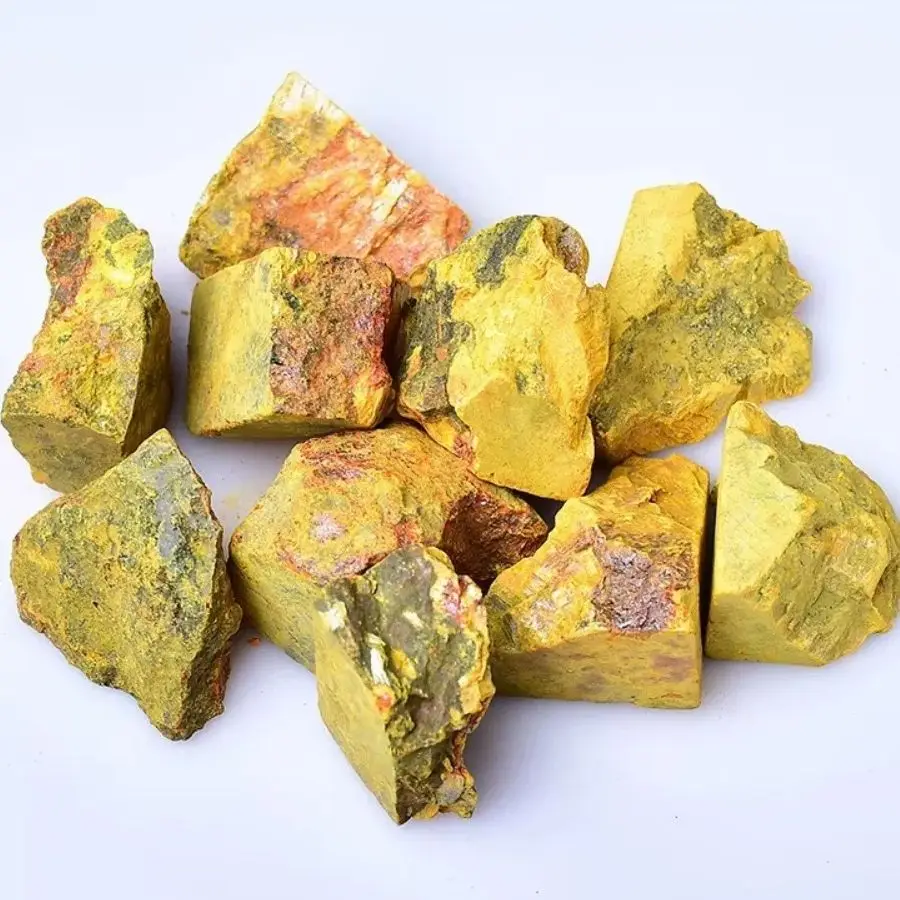 Natural Realgar Stone Raw reiki Gemstone Chakra Irregular Yellow Crystal Mineral Specimen for Home Decor and fengshui