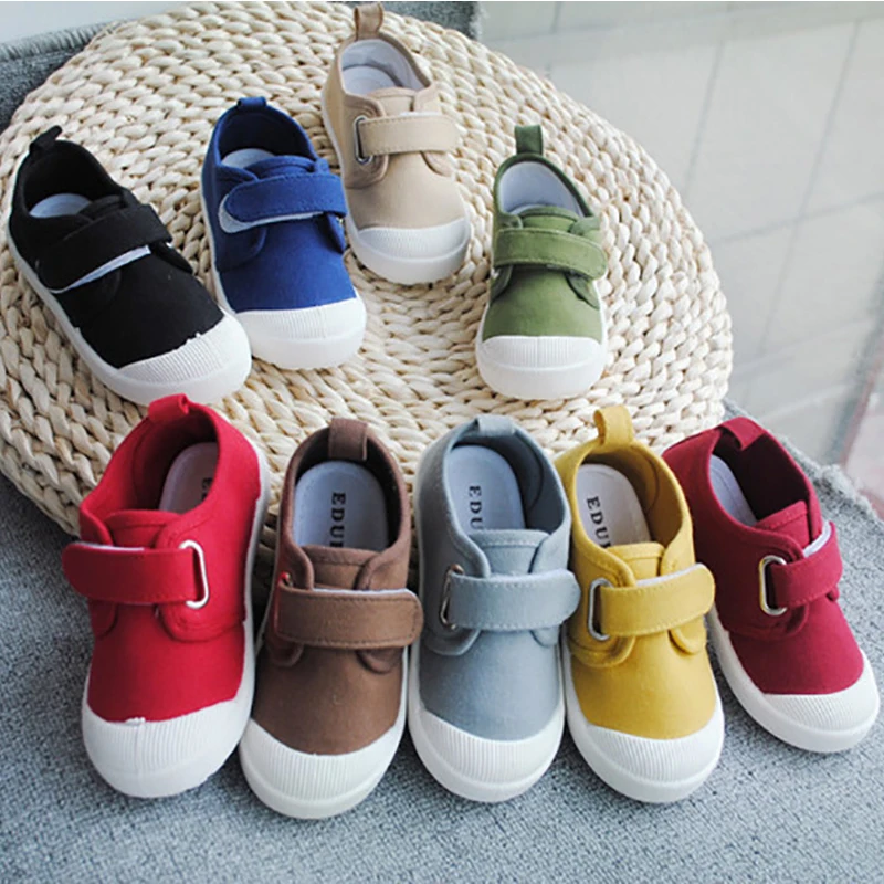 

Children Flat Shoes Boys Girls Casual Sneakers Canvas Breathable Hook Loop Little Kids Outdoor Walking Sport Shoe Tenis Infantil