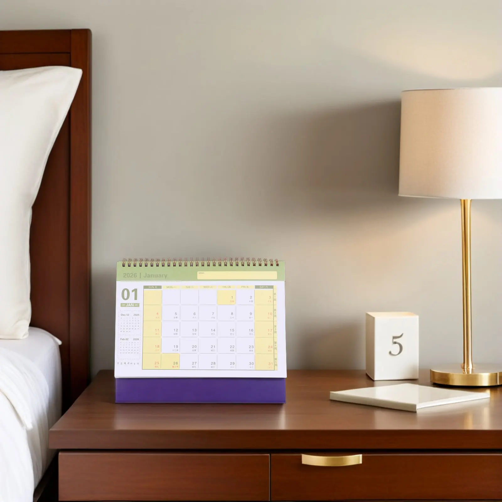 

Desk Calendar 2026 Coil Binding Standing Flip Daily Monthly Agenda Planner Office Home School Schedule Tent Calendar