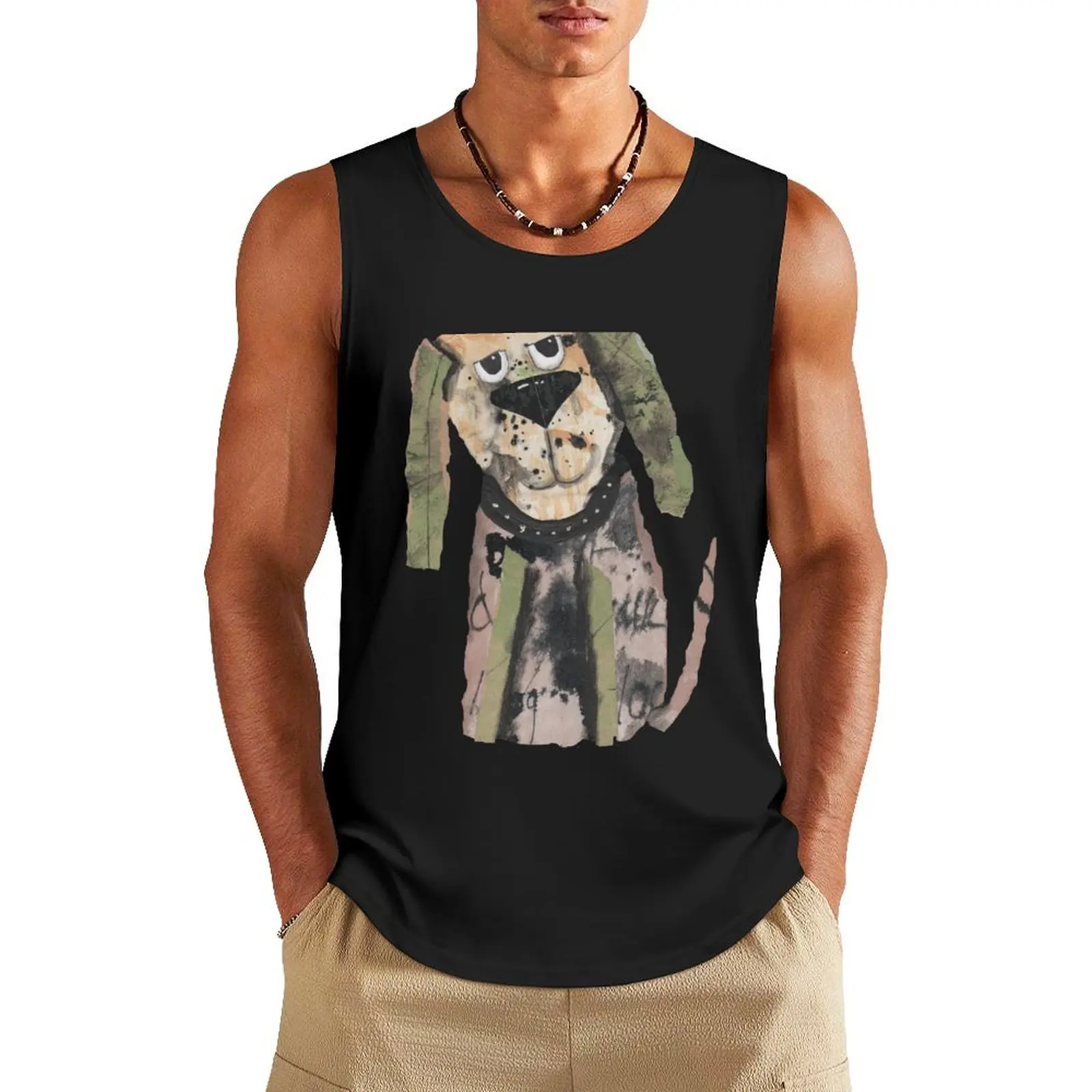 Collage Doggy Tank Top singlets for men summer clothes for men gym shirt men gym clothing