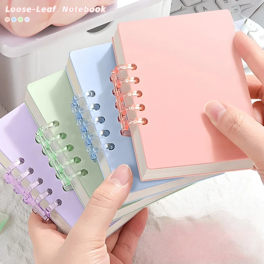80pcs Portable Pocket A7 Loose Leaf Notepad Retro Cartoon Rainbow Memo Planner School Office Study Organizer