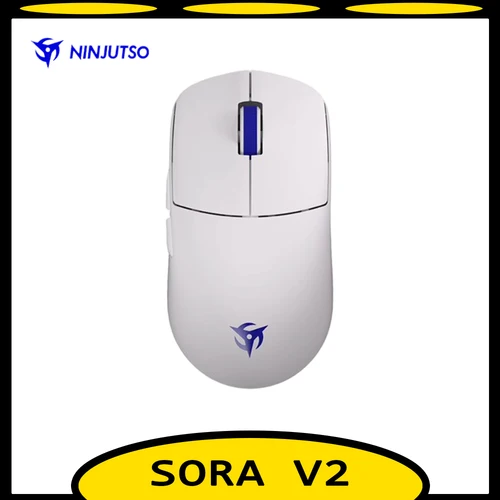 Ratón inalámbrico NINJUTSO Sora V2 de tres modos ergonómico Paw3395 8k retorno ligero personalizado Esports Mouse Pc Gamer regalos