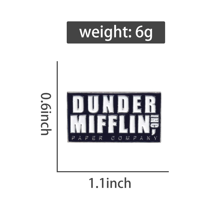 Dunder Mifflin Ing Paper Company Enamel Pin Office Hard Brooches Metal Backpack Lapel Badges Jewelry Gift For Friends