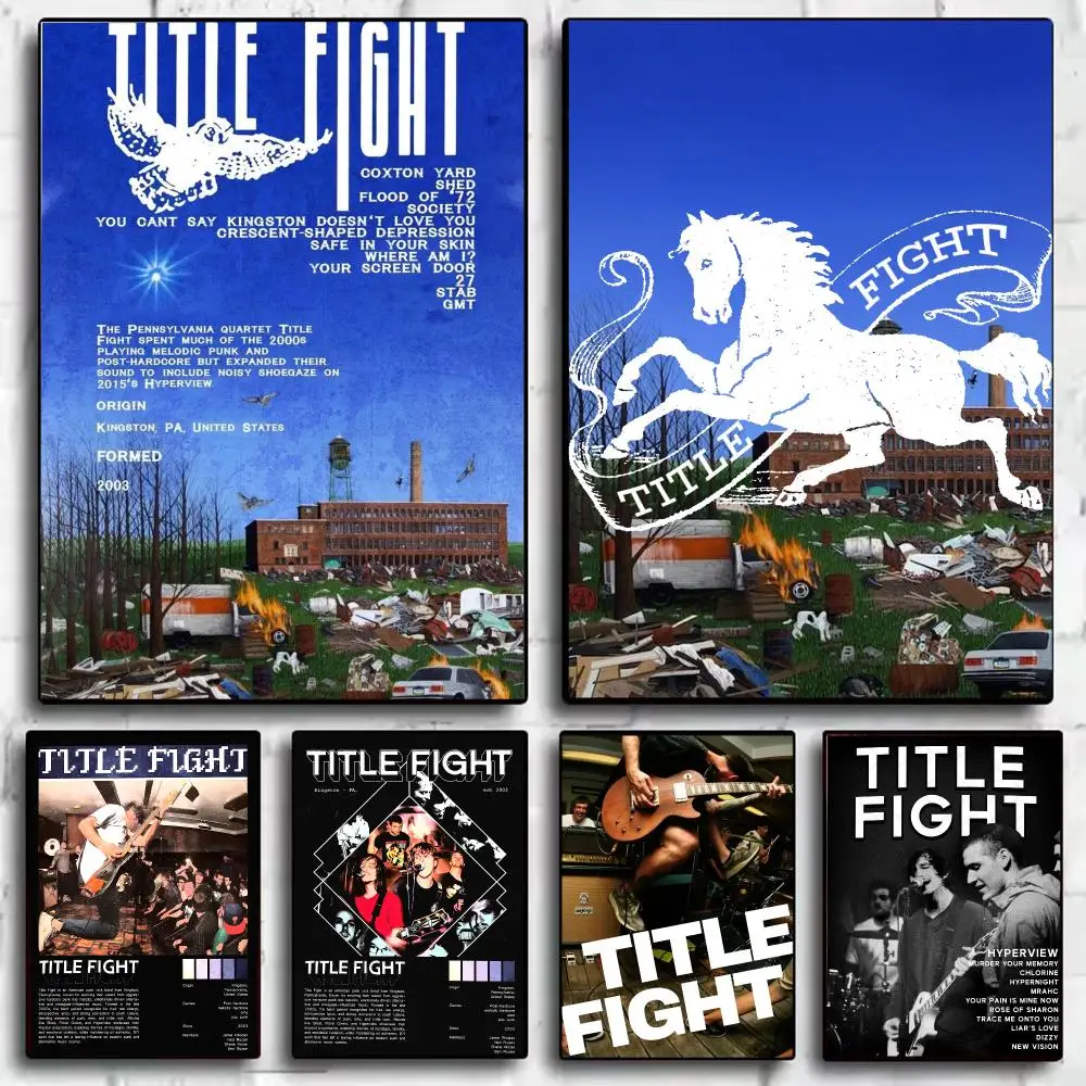 Hot Popular Punk T-Title Fight Poster Wall Art Prints for Bedroom Living Room Office Home Decoration Hanging Artwork Gift