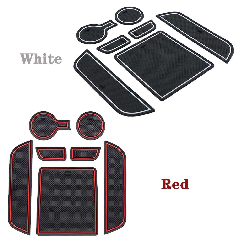 Car Door Slot Mat Gate Groove Mats Cup Coaster Anti-Slip Pad for Chevrolet Camaro 2012 2013 2014 2015 2016 Interior Accessories