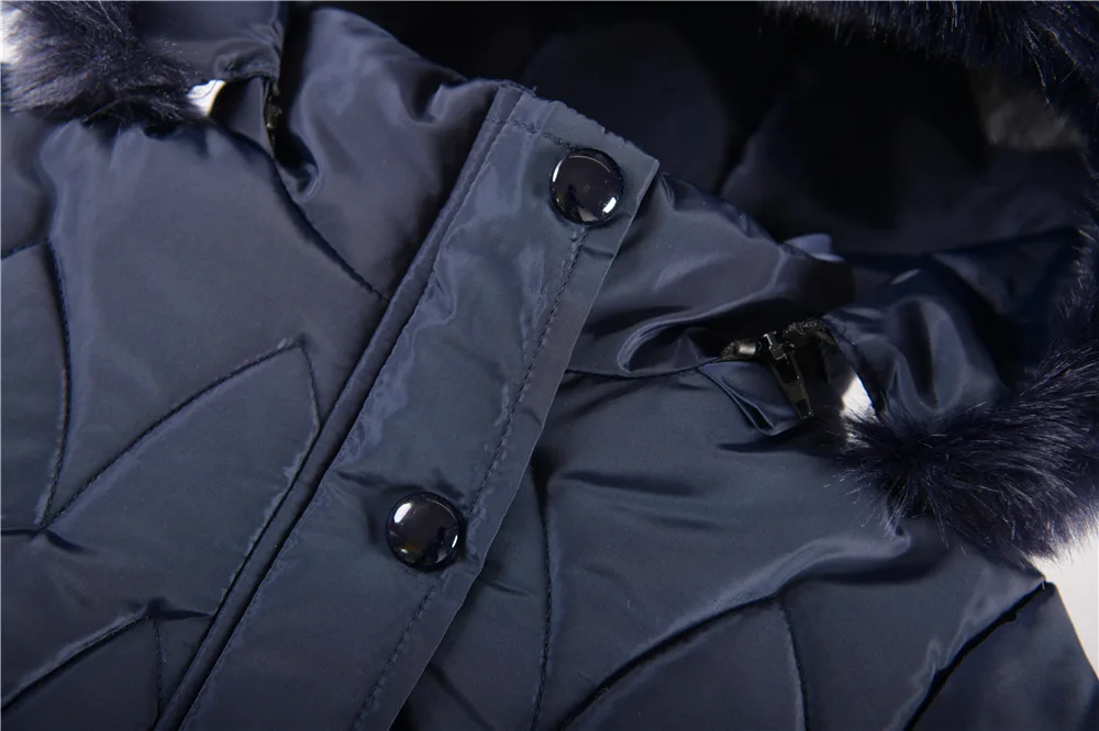 2024 New Winter Keep Warm Girls Jacket Waist Belt Design Detachable Hat Lining Plush Hooded Heavy Coat For Kids