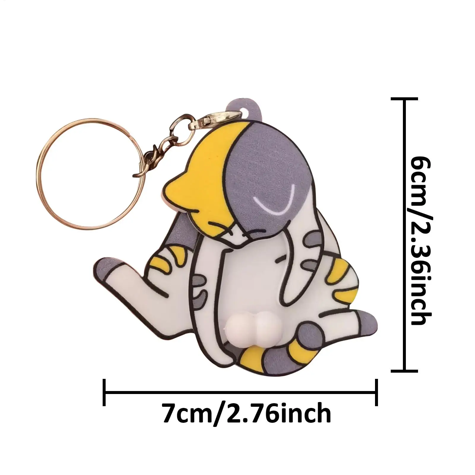 Mischief Cat Interactive Keychain Fun Keychains for Bags Animal Keyring for Kids Adults Backpack Purse Bag Decor for Travel - view 6