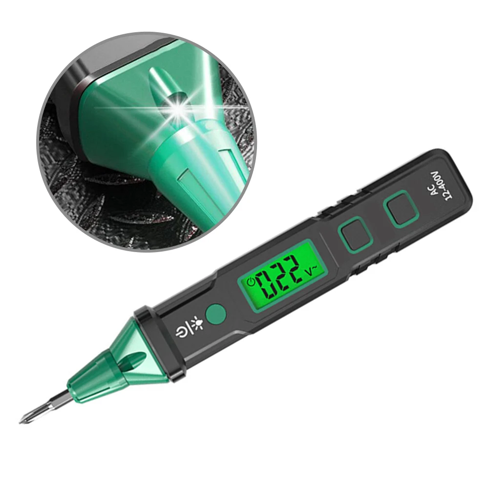 Non-Contact Pen Voltage Tester Breakpoint Detection LED Flashlight Function Black For Dark Environment Inspection