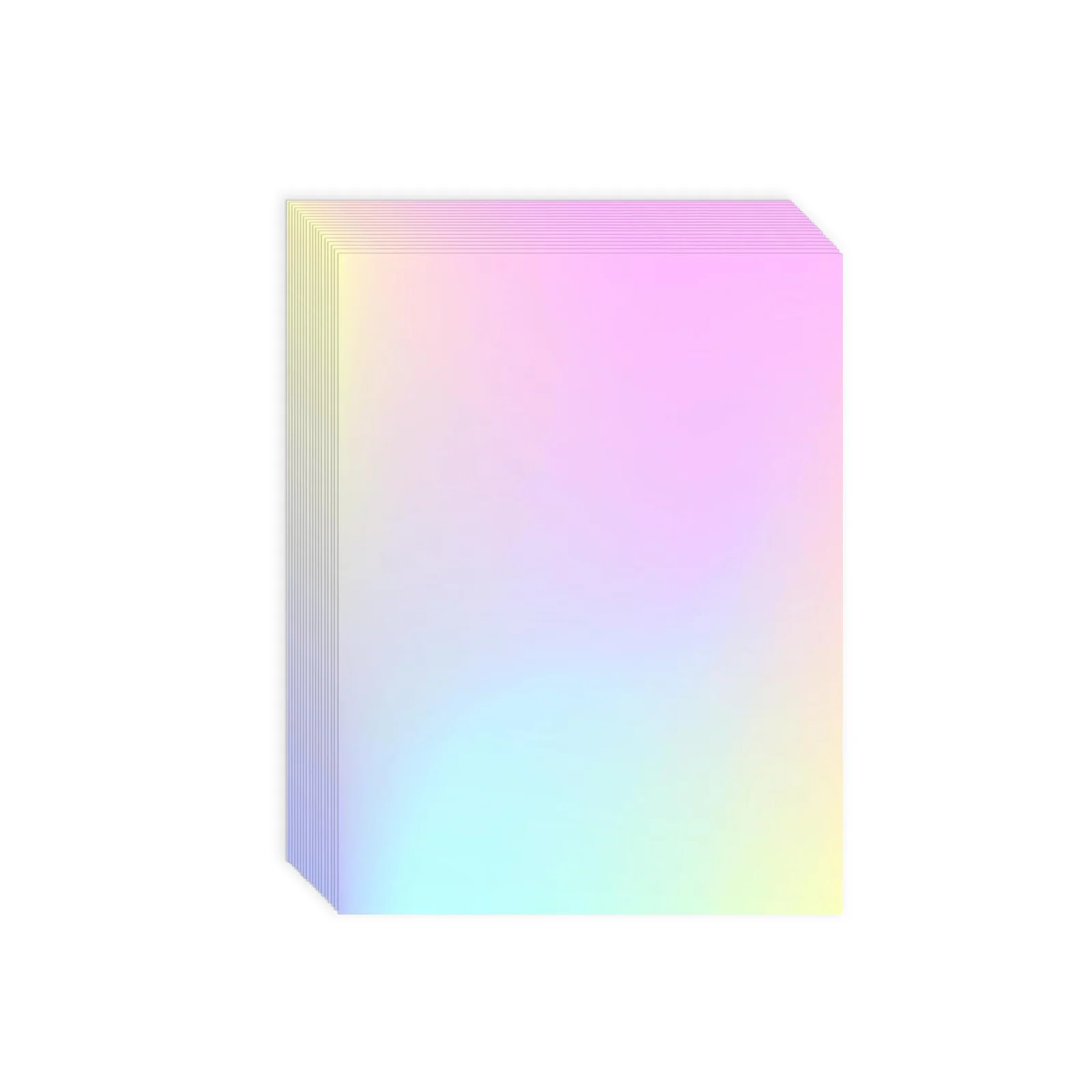 

50 Sheets 4.1×2.9 Inch Rainbow Holographic Cold Laminating Film, Clear Self-Adhesive & Waterproof Vinyl Sticker, Rainbow Pattern