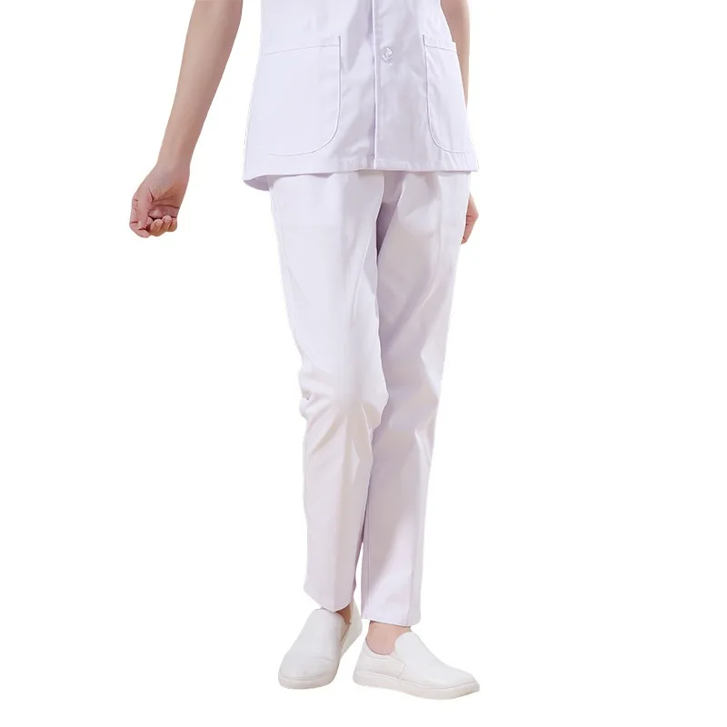 2024 New Durable Nurse Pants White Summer Nurse Pants Pink Teal Elastic-waisted Work Pants Nurse Dress Doctor Pants