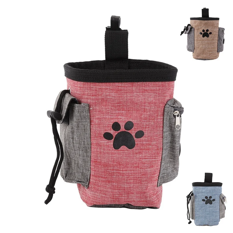 Portable Dog Treat Bag Pet Treat Training Nylon Liner Cloth Waterproof Waist Snack Bag For Dog Running Snack Bags