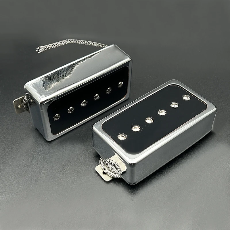 Alnico 5 Single Coil Pickup Humbucker Size White Copper Basepalte 50/52MM for LP Style Guitar Chrome/Gold