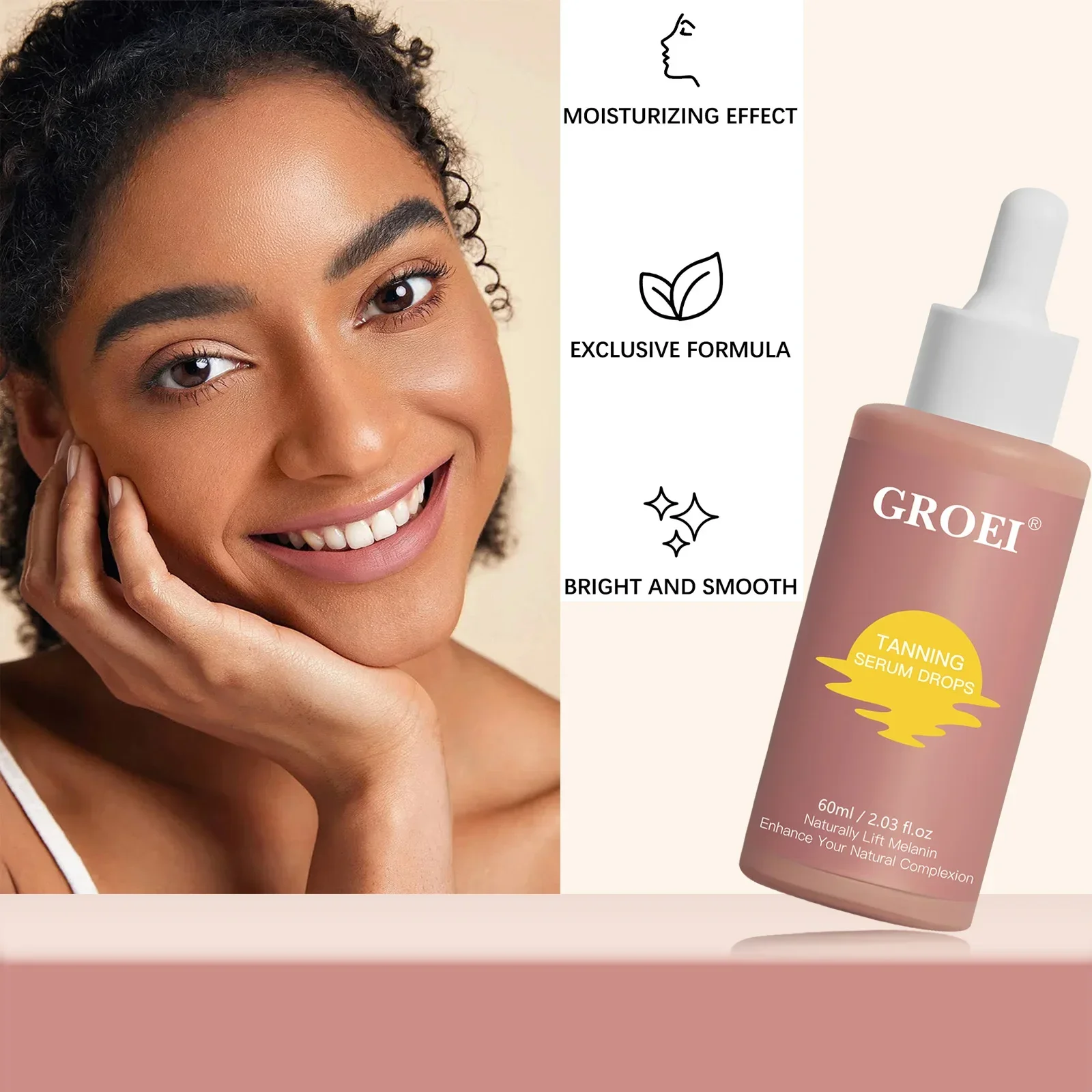 Suero bronceador vegano sin sol: para todo tipo de piel, construye el brillo natural sin sol, 50 ml y 60 ml, aplicación sin rayas.