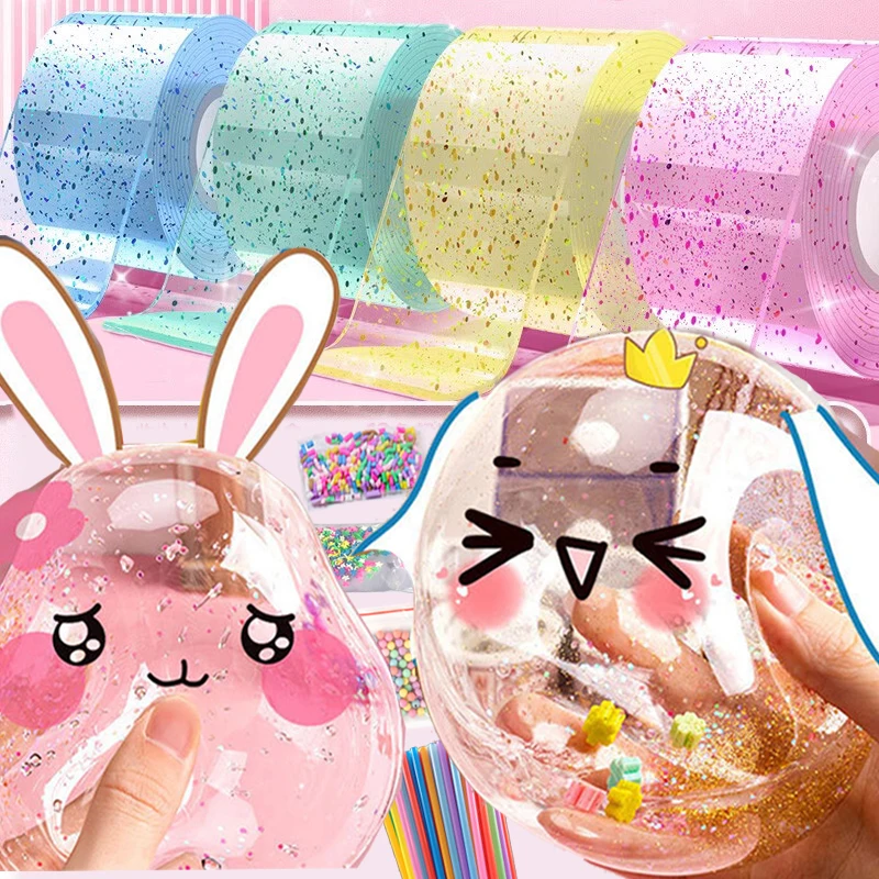 Nano Bubble Tape Diy Pinch Bal Waterballonnen Niet Giftig Hoge Kleverige Transparante Dubbelzijdige Tapes Stress Reliëf Speelgoed Kinderen Cadeau