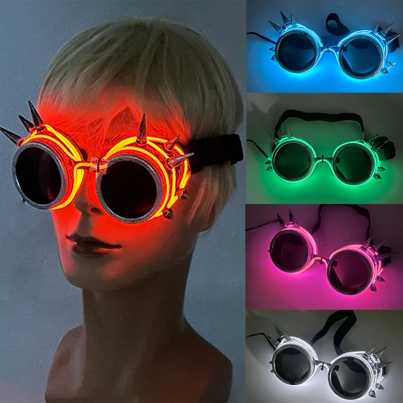 

1 pcs Punk Glasses Men Women Costumes Sunglasses Luminous Led Sunglasses Boys Girls Eyewear Halloween Christmas Decor Sunglasses