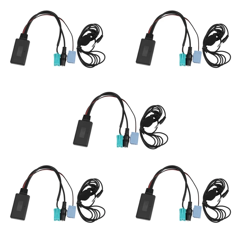 

5X Автомобильный Bluetooth 5,0 Aux кабель для микрофона беспроводная связь адаптер для вызова для Renault 2005-2011