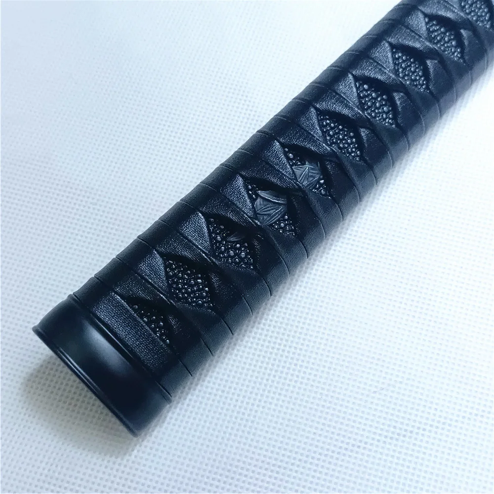 Unique 30cm Handle Tsuka Hilt Alloy Fuchi Kashira Menuki For Real Japanese Japan Samurai Katana Sword Fittings Black Leather Ito - view 2