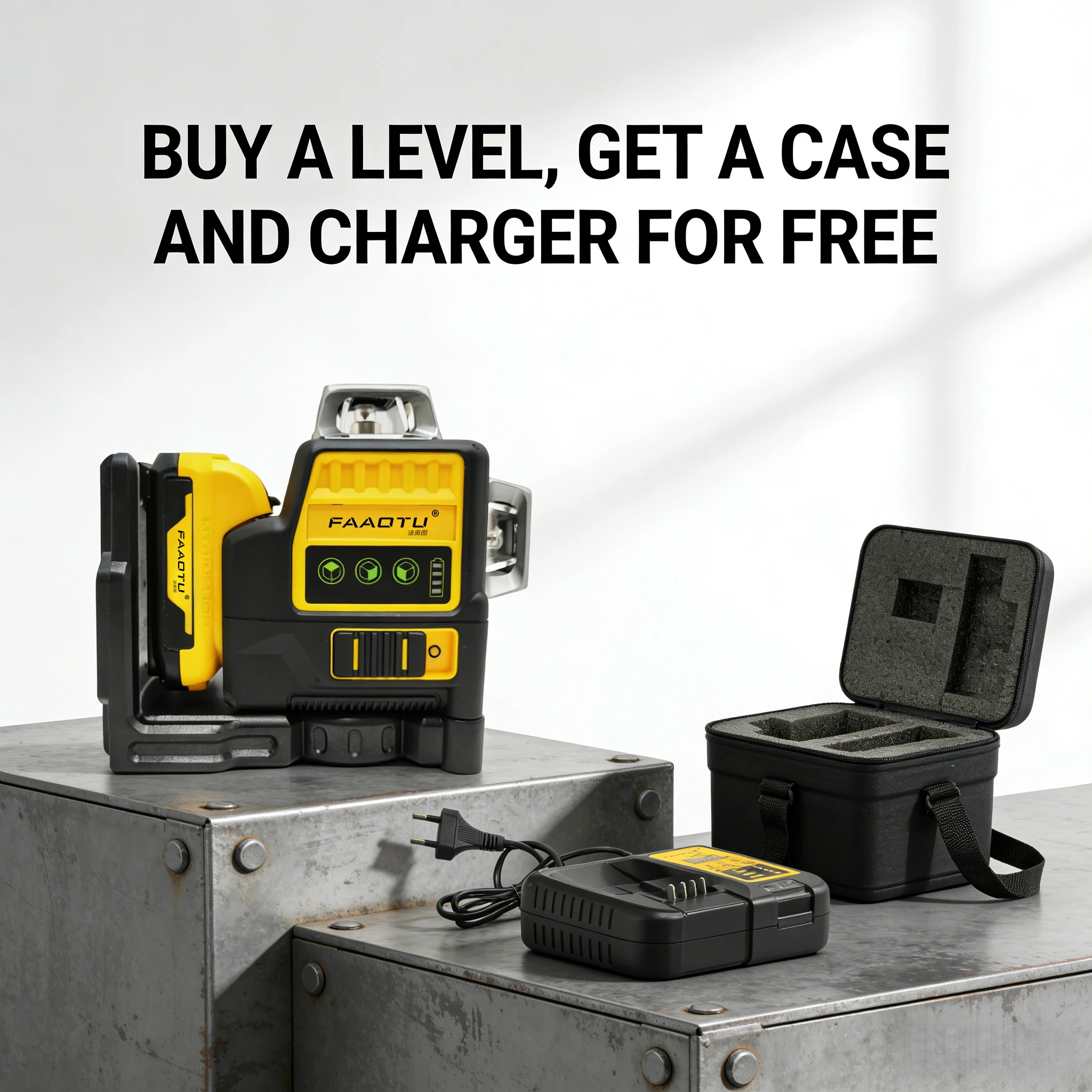FAAOTU DW089LG  Laser Level 12V Green Meter 360 Degree Horizontal & Vertical Outdoor Tool Suitable for Dewalt batteries
