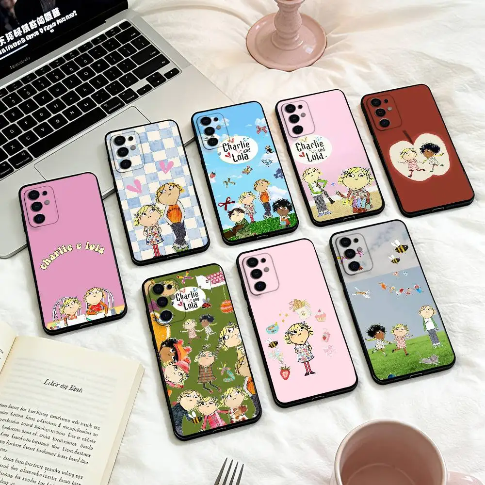 

C-Charlie and Lola Phone Case For Samsung S 25,24,23,22,30,21,10,9,Ultra,Plus,Lite,FE,4,5 G Soft Black Case