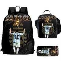 Cartoon C-CR7 Football-Stars Child School Backpack With Lunch Bags Pencil Bags School Bags for Boys Girls Best Gift