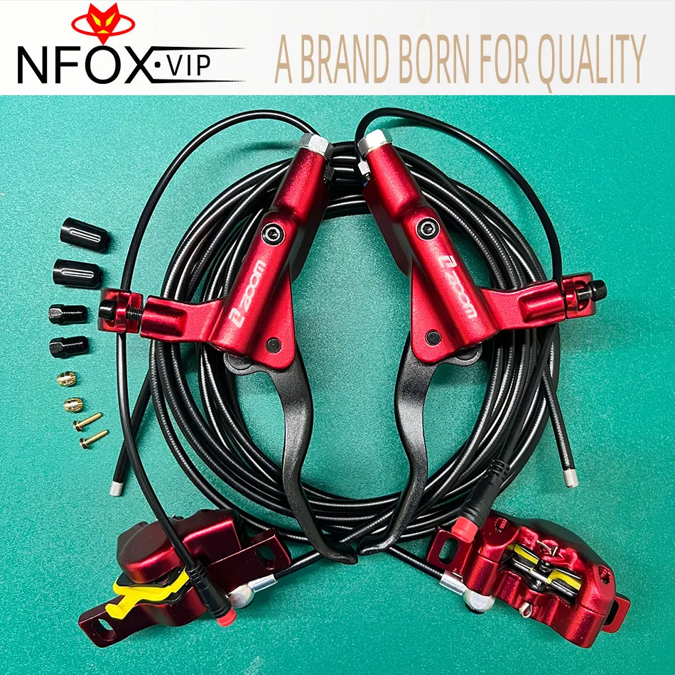 

Zoom H875E MTB Hycline Ebike Hydraulic Disc Brake Caliper 2-Pistons Power-Off Electric Bike160mm/180mm Rotors Mounting Adapter