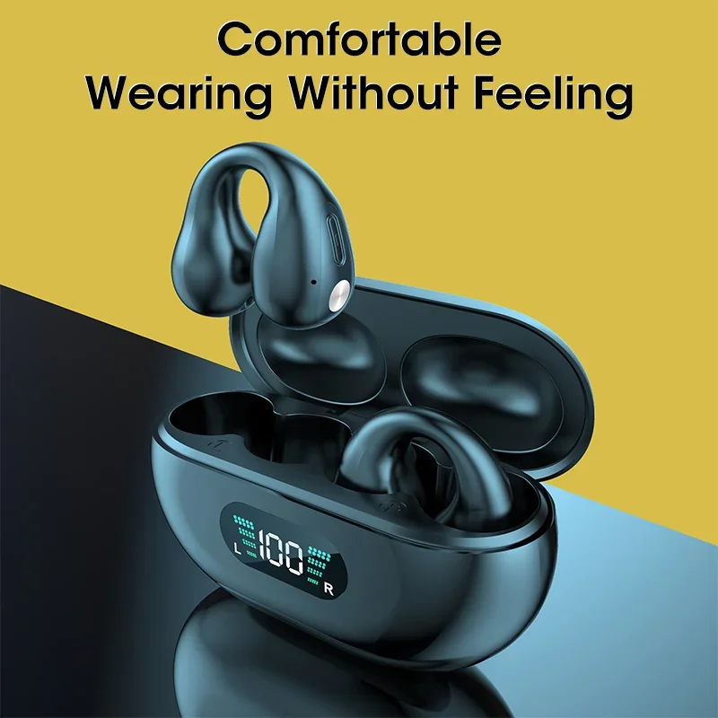 TWS Wireless Earphones Same as Ambie Sound Earcuffs Bluetooth 5.3 Bone Conduction Headphone HiFi Stereo Sports Waterproof