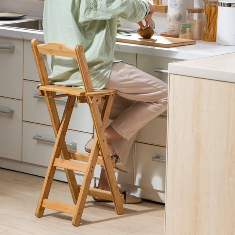 

Многофункциональный складной барный стул из массива дерева для дома и улицы, с высокой спинкой, для бара и ресепшн