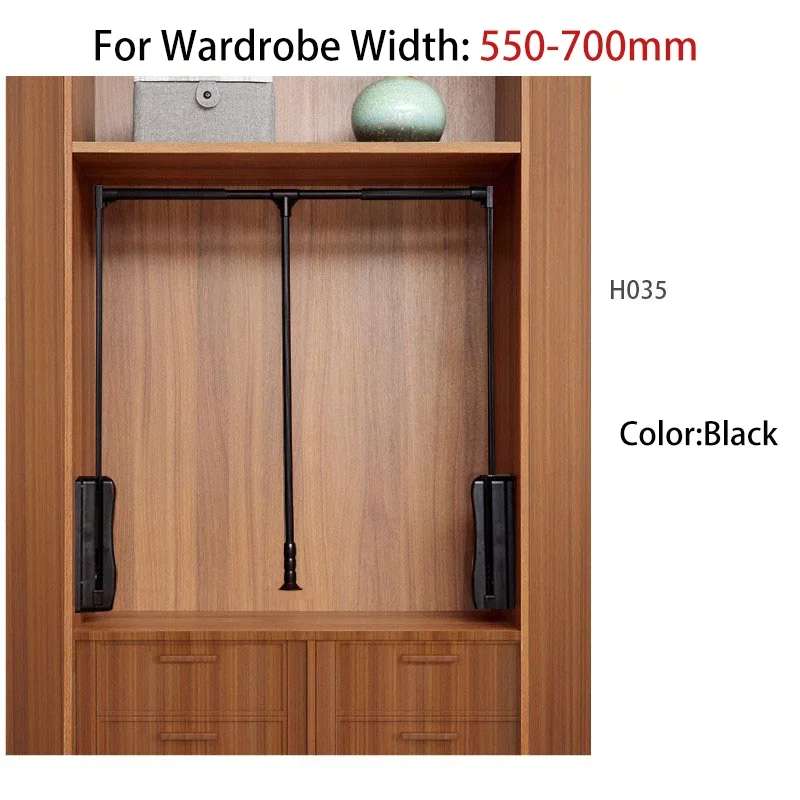 Summit Pull Down Hanging Rod Retractable Clothes Rail Lifting Rack With Soft Close For Wardrobe Walk In Closet Household Use image 3