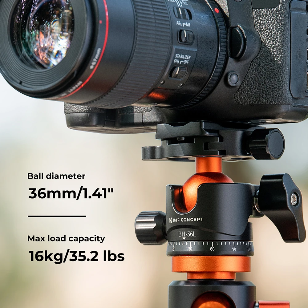 K&F Concept New Tripod Camera Ball Head 360° Rotation Panoramic 1/4\