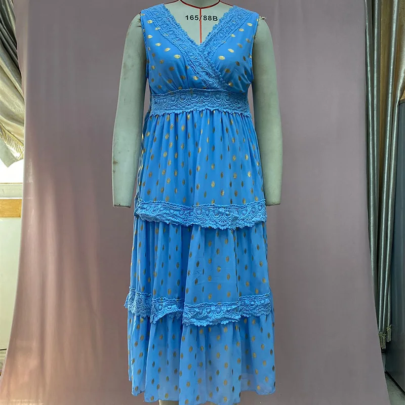 Casual Boho Holiday Women's Summer Long Dress Sexy Deep V Sleeveless Backless Beach Sundress Patchwork Elegant Maxi Dresses