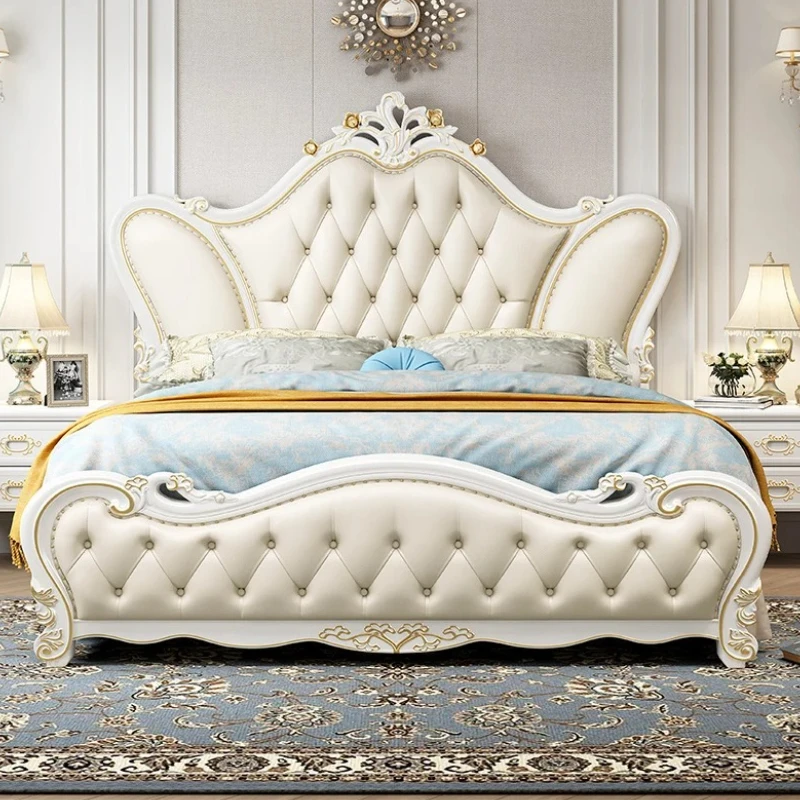 

Modern Luxury Design Double Bed Frame King Size Italian Villa Bed Aesthetic Storage Cama Box Casal Bedroom Set Furniture Queen