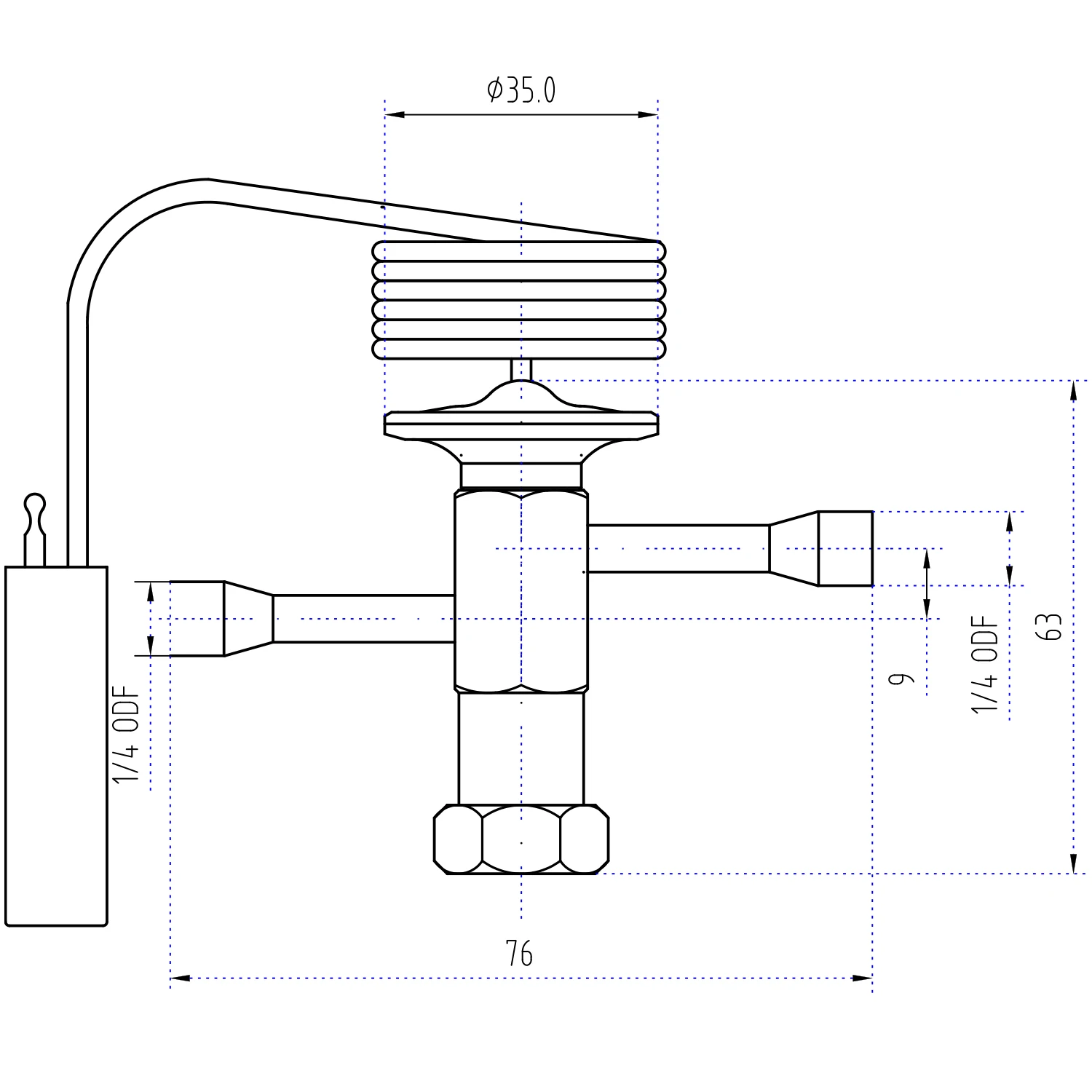 Nature Gas R600a Thermostatic Expansion Valve Matching 5~9cc/rev Compressor Replace Throttling Capillary Tube in Refrigerators