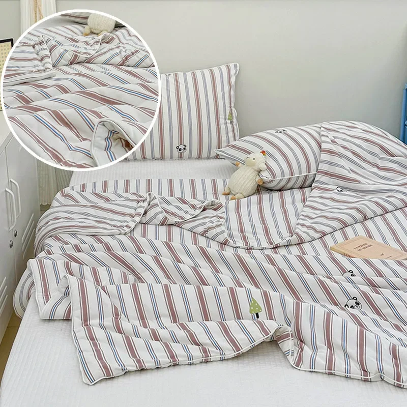 

Summer Duvet Stripe Style Quilt Single/Queen Size Comforter Super Soft Bedspread Home Duvets edredones de cama (No Pillowcase)