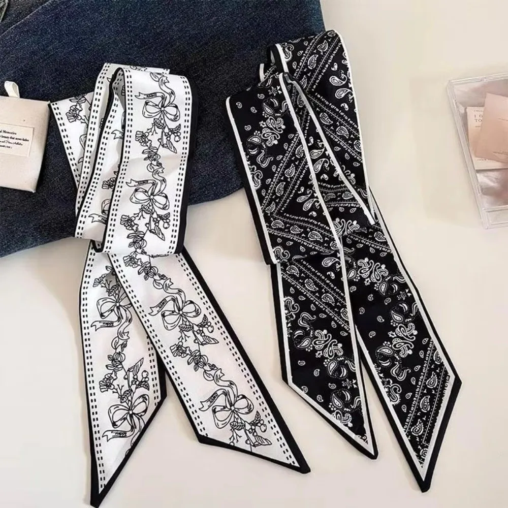 Trendy 140*6cm Long Narrow Scarf Decorative Multi-Function Trendy Neckerchief Fashion Accessories Thin Scarf For Women Gift