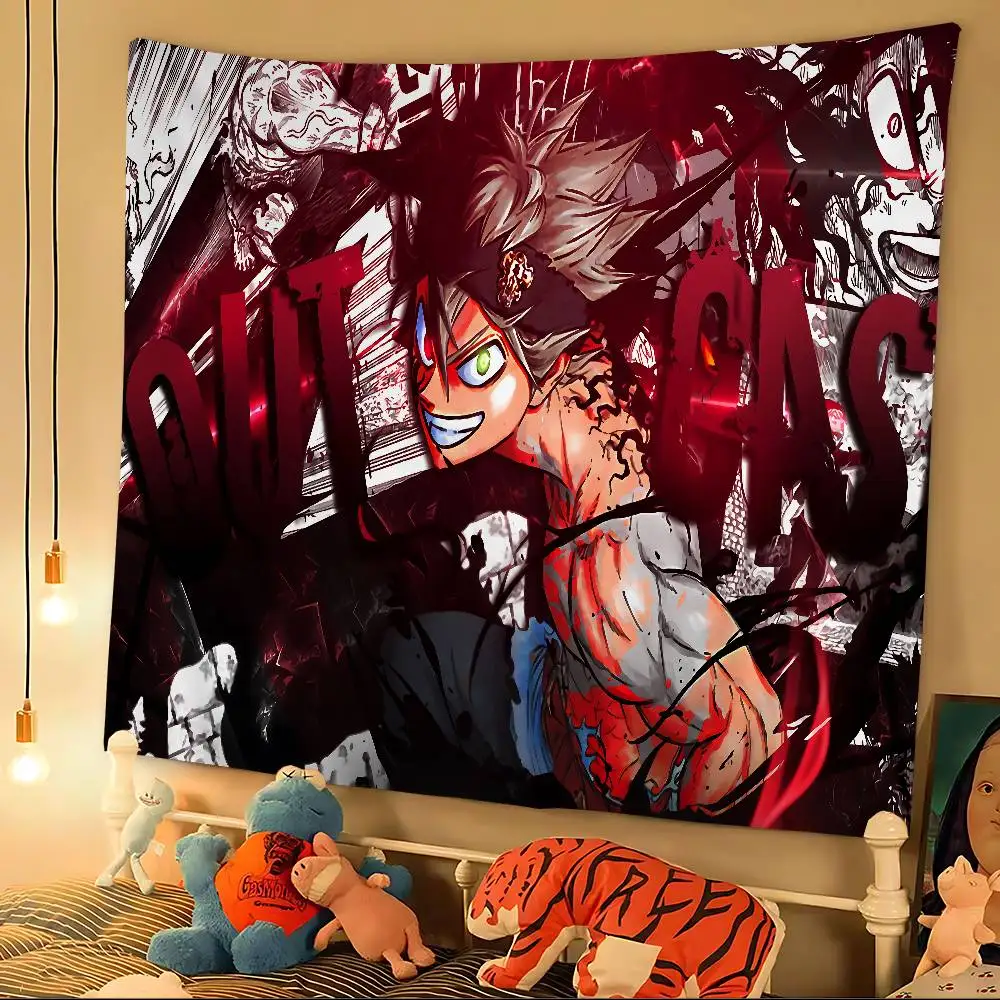 Japanese Anime Black Clover Hanging Bohemian Tapestry Indian Buddha Wall Witchcraft Bohemian Hippie Cheap Hippie Wall Hanging