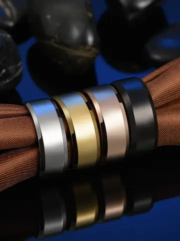 Punk 2mm/4mm/6mm/8mm Stainless Steel Women Men Rings Smooth Finger Rings For Lovers Dropshipping Wholesale