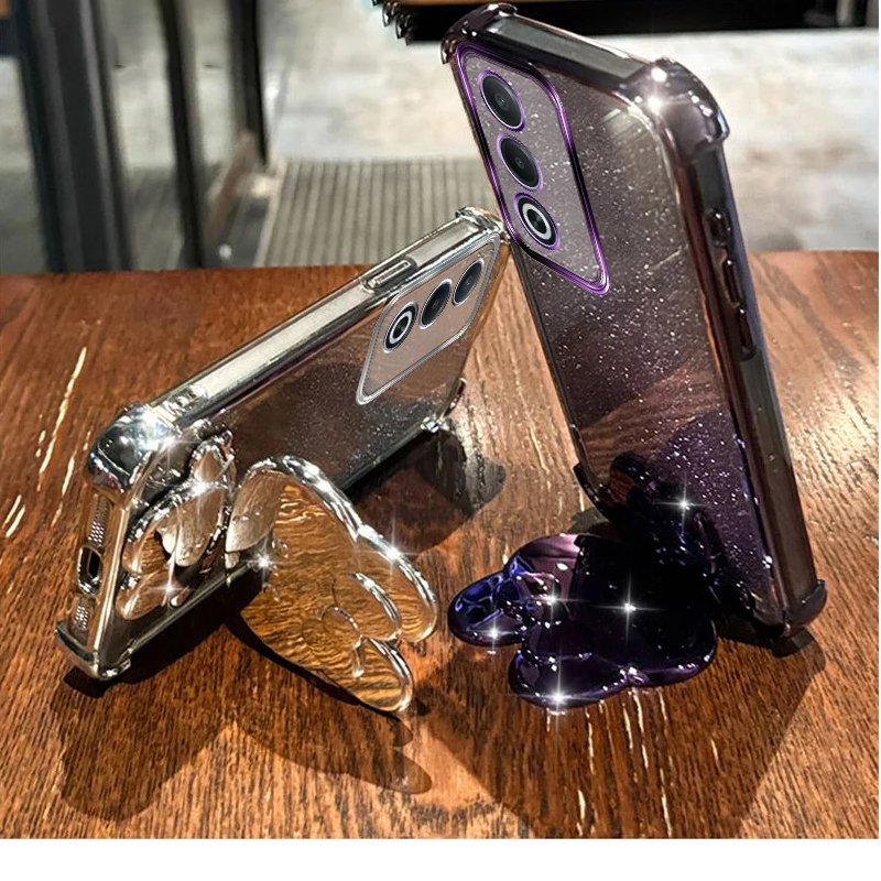 A3pro حافظة أنيقة لهاتف اوبو A3 برو A3x A11k A15s A35 A16 A18 أرنب مرآة لوضع مساحيق التجميل حامل حامل مع سوار غطاء مقاوم للصدمات #2