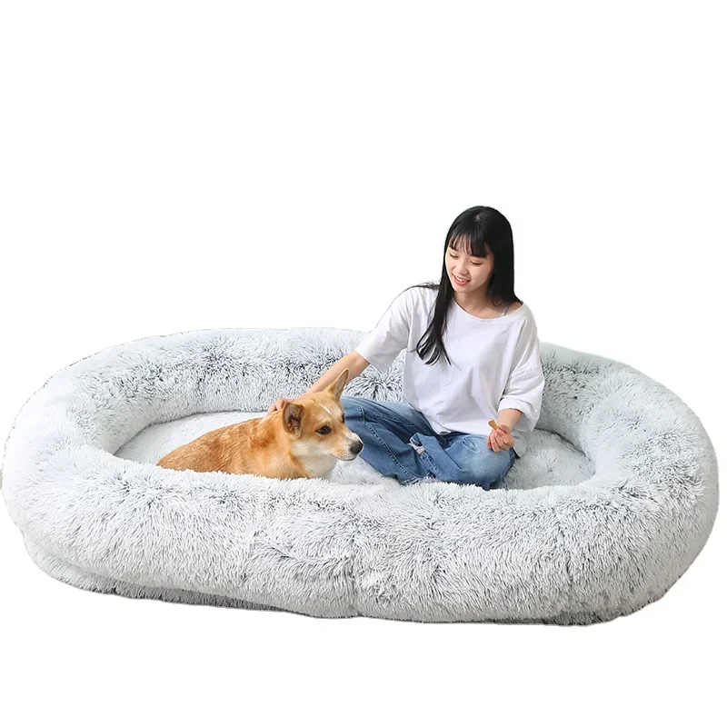 Wholesale Popular Washable Matress Memory Foam Large Size Pet Sofa Bed Giant Round Plush Cozy Humans Dog Bed For People Adults