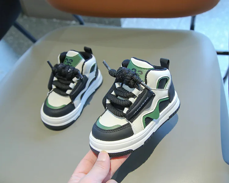 2026 Neue Kinder-Sportschuhe für Frühling und Herbst – Trendige High-Top-Freizeitschuhe für Jungen und Mädchen – Modische Dopamin-Laufschuhe – Detail 8