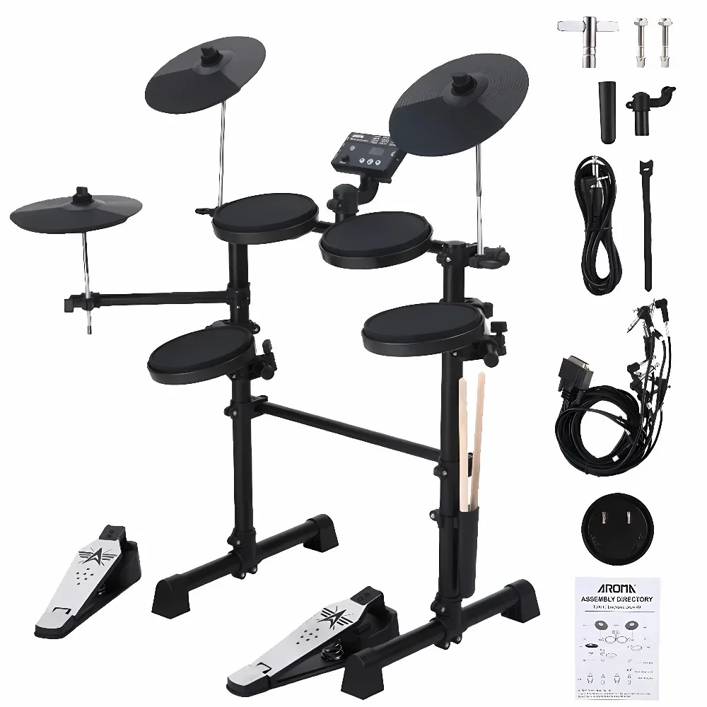 

Electric Drum Set 8 Piece Electronic Drum Kit for Adult Beginner with 144-Sound Hi-Hat Pedals USB MIDI Connection Birthday Gifts