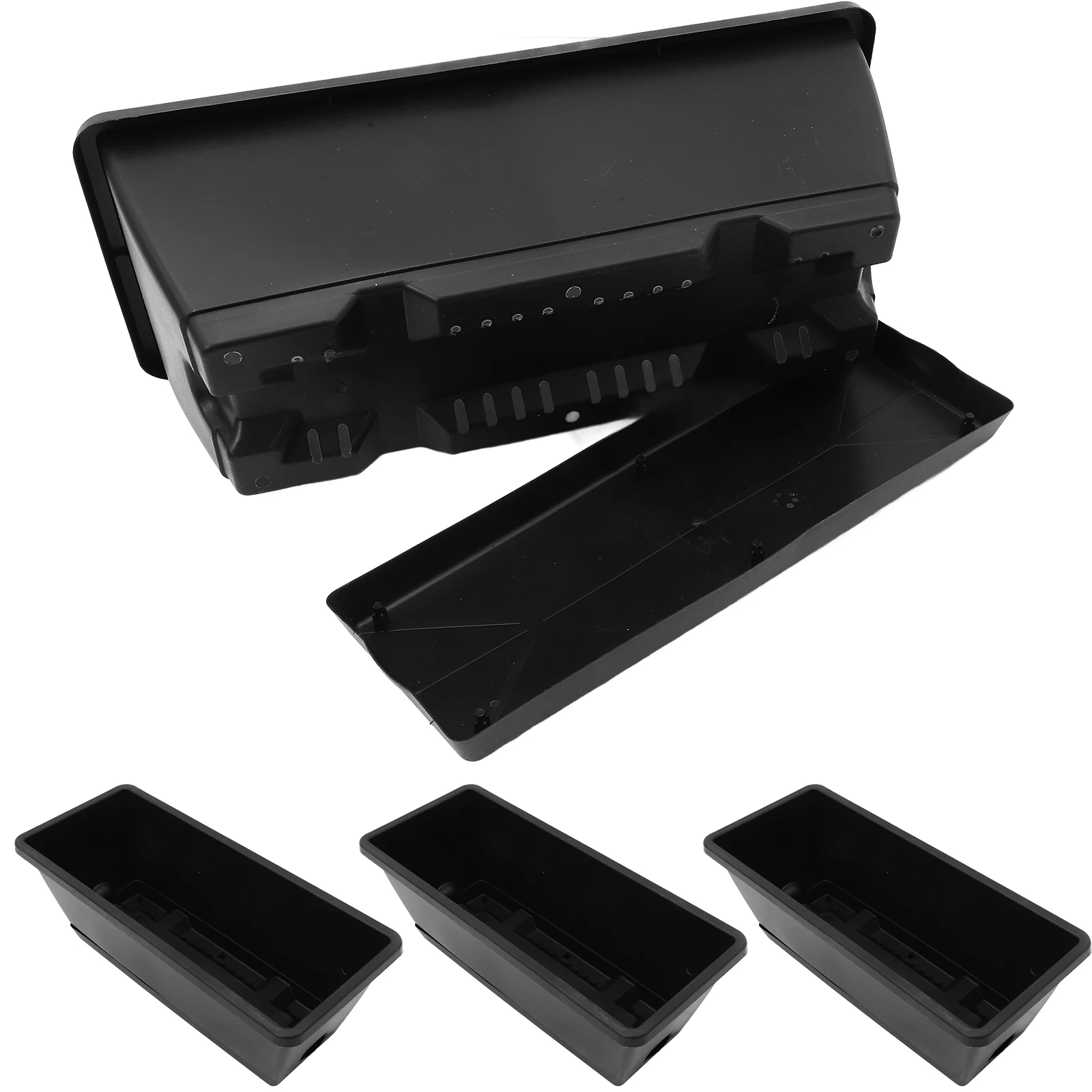 

4Sets Succulent Planting Container Rectangular Flower Pot Practical for Garden and Home Decor Window Box Planter