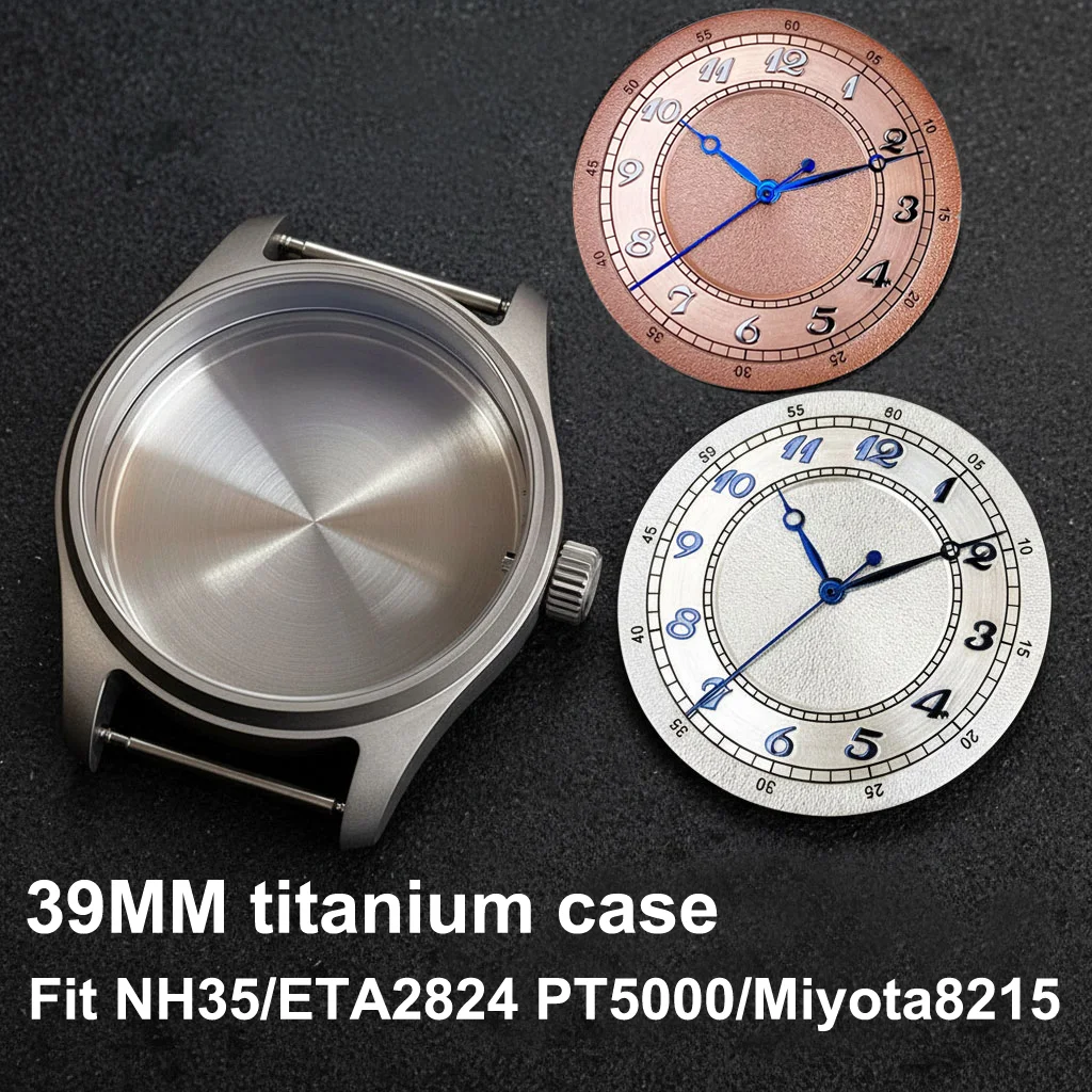 39mm Titanium Case Sapphire 20ATM Waterproof Vintage Dial Fit NH35 NH36 ETA2824 PT5000 Miyota8215 ST1612 Pilot Automatic Watch
