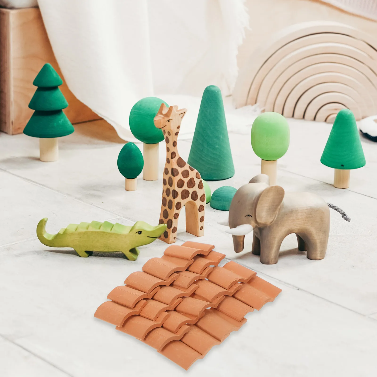 

1Set Mini Brick Sand Table DIY Pottery Clay Small Micro Landscape Brick Ornament for Garden Layout and Architecture Display