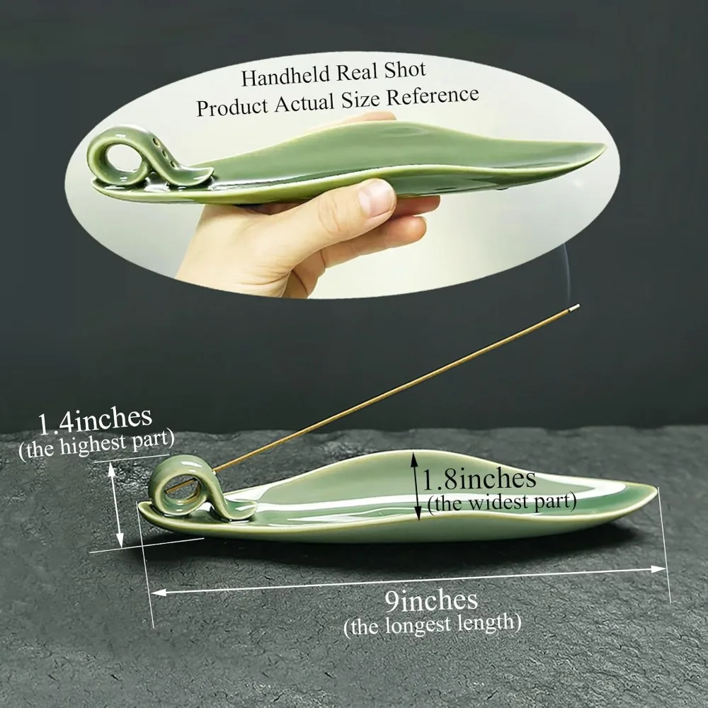 Creative Celadon Ceramic Incense Holder Perfect for Serene Tea Ceremony Ambiance Sleek Elegant Home Decor