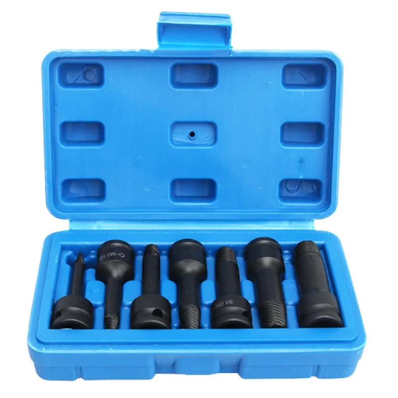 Car 7-Piece Set 12 Flower Corner Head Car Pneumatic Pressure  3/8 Sleeve Tool Screw Removal Tool Sleeve Auto Repair Tool