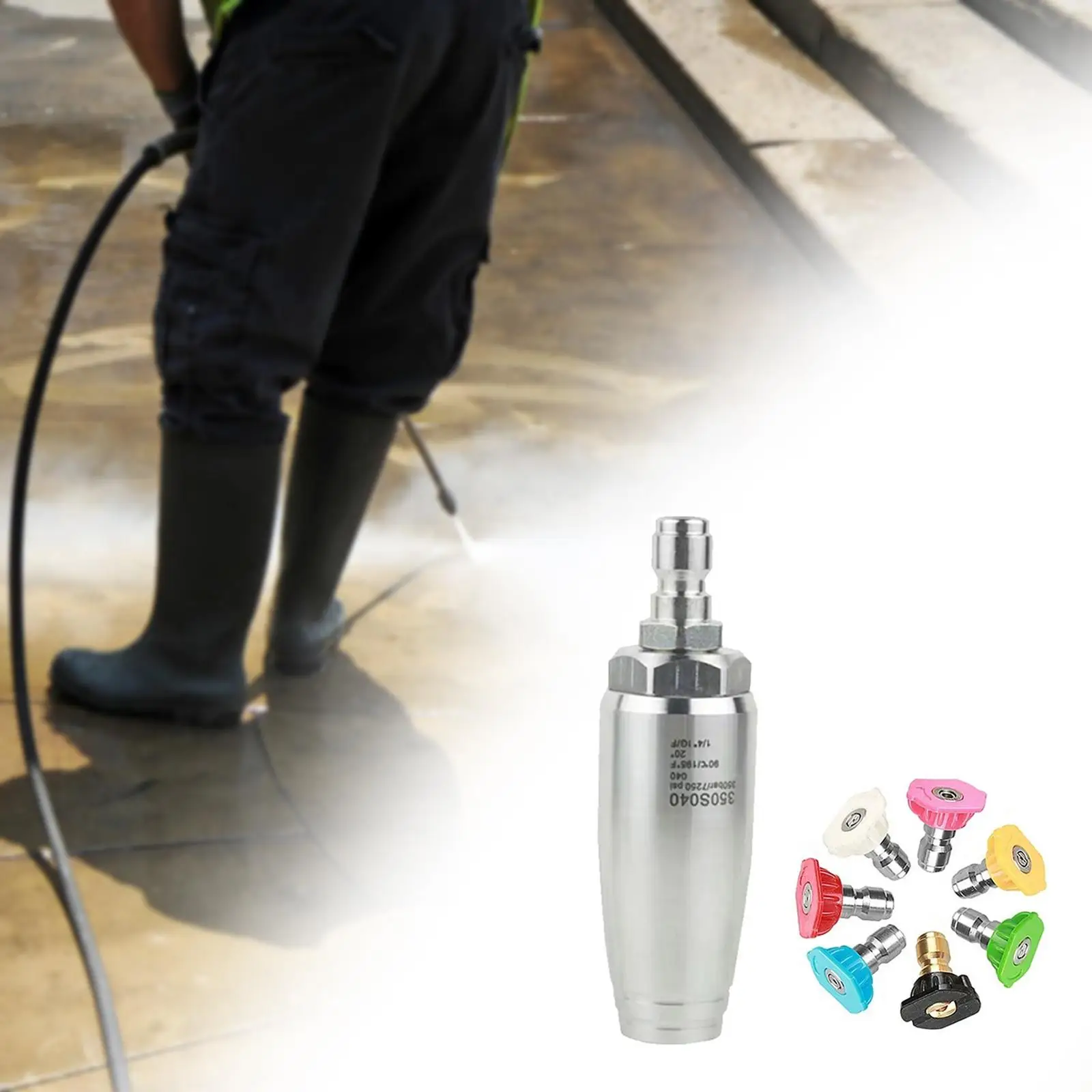 Rotating Nozzle with Orifice Pressure Washer Tips for Sidewalks Deck Cleaning